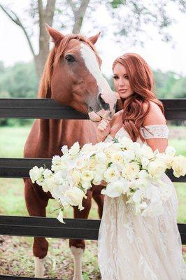 Luxury weddings and this horse grandaughter of Secretariart!