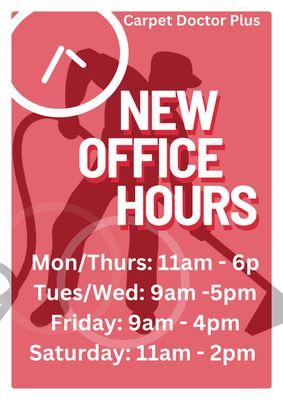 New office hours