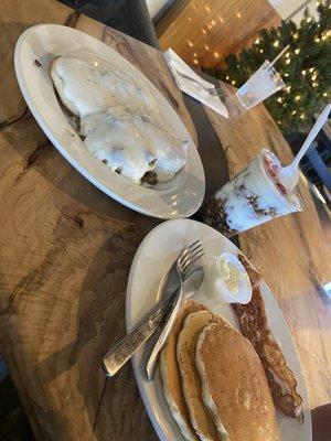 Biscuits & Gravy, Breakfast Candy, Pancakes