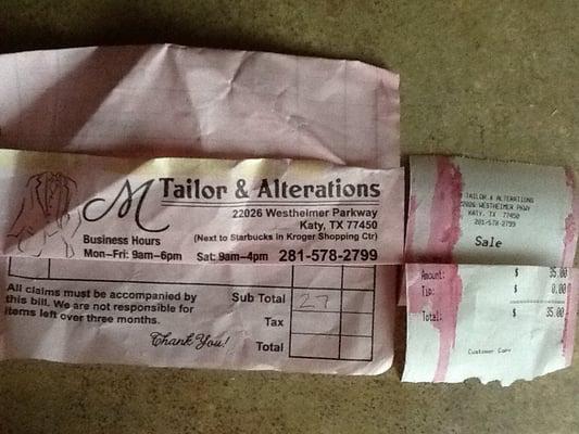 M Tailor & Alterations