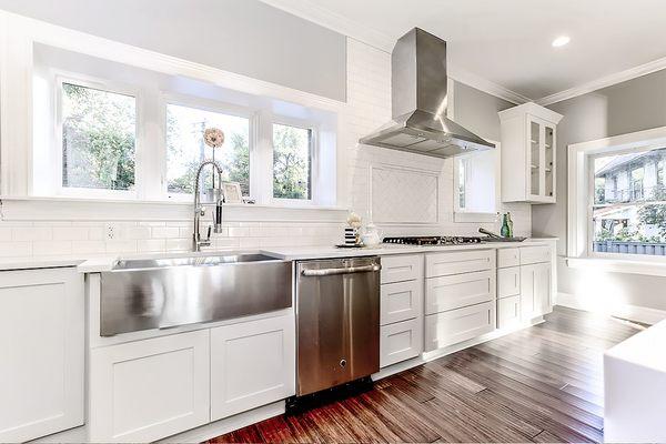 White Shaker Cabinets.