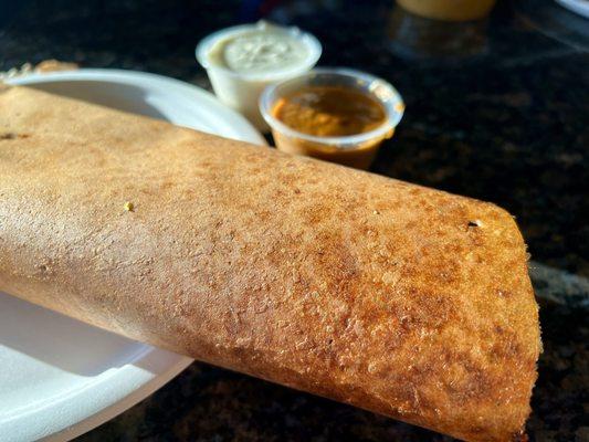 Yummy mysore masala dosa - mild spice, as requested!