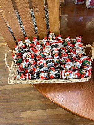 Chocolate Santas.