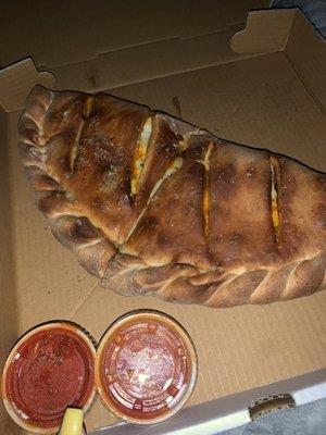 Buffalo chicken calzone