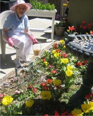 Our Gardening Club keeps resients active.