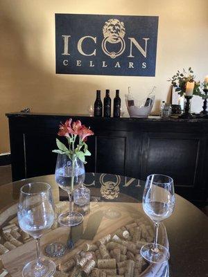 Inside the wine tasting room