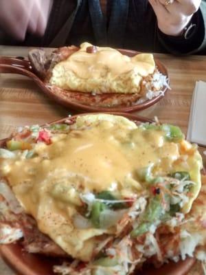 Denver skillet in the foreground. Sausage skillet in the background.