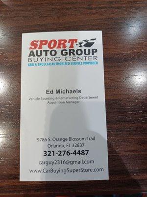 Ed Michaels Business Card: Highly Recommended