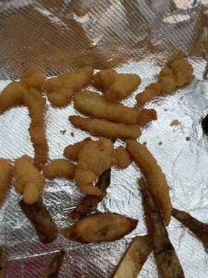 Clam strips (mostly breading though)