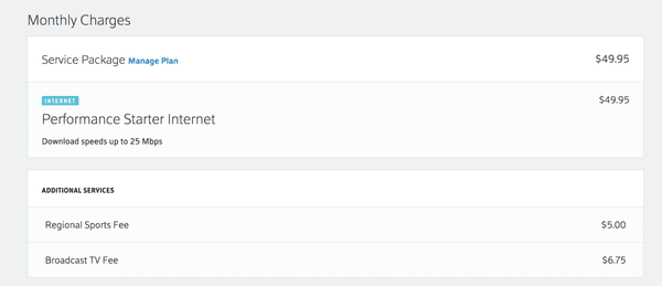 How is this even possible? Regional Sports and Broadcast TV fee on an _Internet only_ plan.