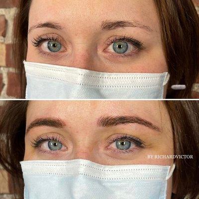 Microblading / microbladed eyebrows before and after