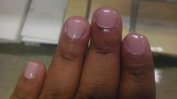 Look closely you'll see that the nail polish is all over my cuticles which were badly cut. I took the pic in Office Depot.