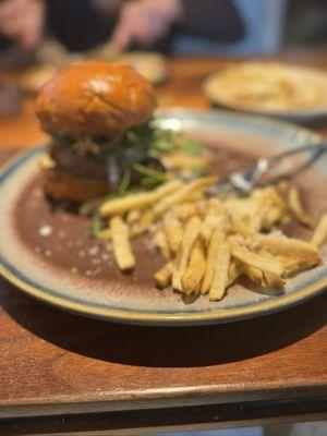 Burger & truffle fries