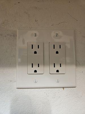 New outlet installed in garage.