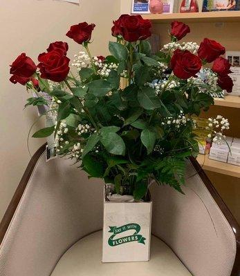 HUGE long-stem red roses