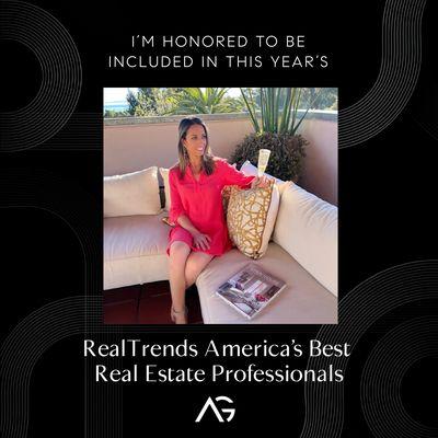 Honored to be included in this year's RealTrends America's Best ranked amongst the top 1.5% of agents by sales volume in the country.