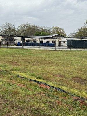 Rear view of the former prison chain gang detention and housing facilities. Note the bars still on the windows!