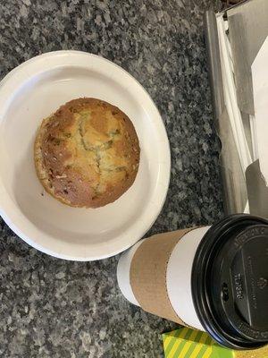 Banana Nut Muffin & Carmel Latte