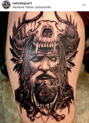 Odin tattoo by Natedogsart