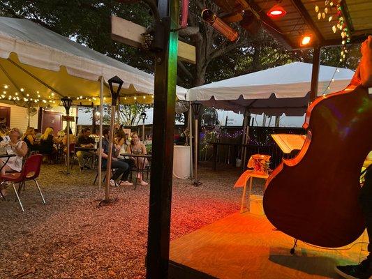 Back of stage & garden seating