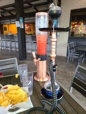 Because Im mobile I can set up a Hookah anywhere, anytime. Enjoying a great flavor while enjoying a this tower drink