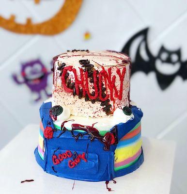 Two tier Halloween ice cream cake