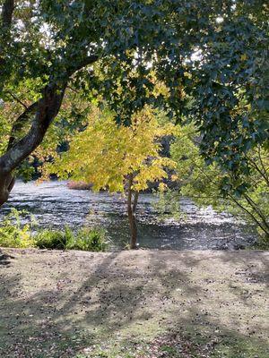 The Beautiful Jenney Pond across the Street. Perfect for Picnics & Walks @ The Plimoth Grist Mill @ Jenney Pond In Plymouth MA Fall of 2020