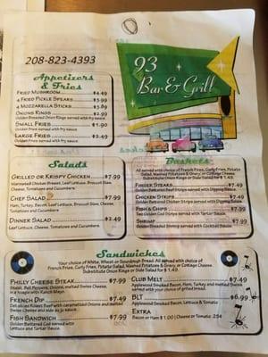 Menu front