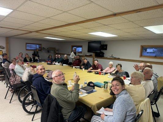 Bible study and potluck family style!