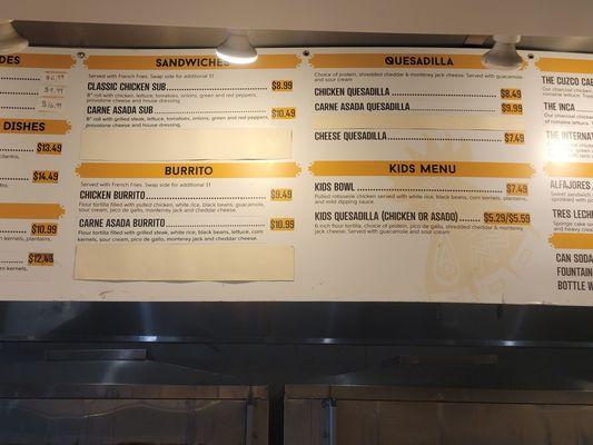 Menu updated 09 22