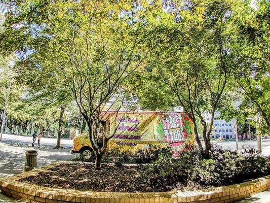 Lot of the food trucks are pricey near the capitol. Food trucks available during lunch hours.