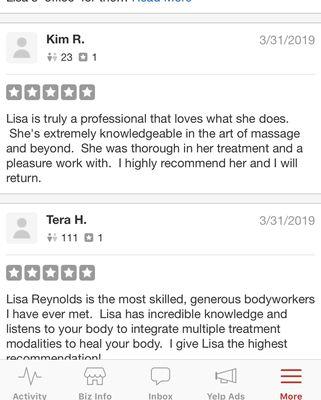 More comments from real clients. Much appreciated!