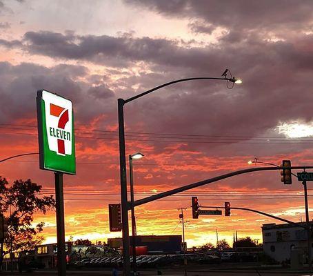 Beautiful Sunset at one of the most amazing Convience stores I have ever been .