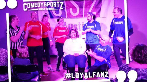 Competitive Improv with ComedySportz Austin.
 Join us every Saturday evening at 7:30pm.
 Doors open at 7 pm and it is BYOB.