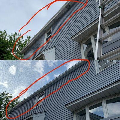 Before after yankee gutter removal and install seamless gutters