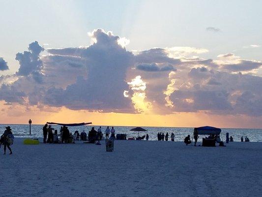 Sunset watching on the beach steps from the hotel!