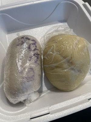 I think the left is banku and the right is fufu