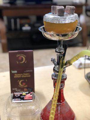 Flavor: fancy grapefruit hookah with eastern nights coco charcoal