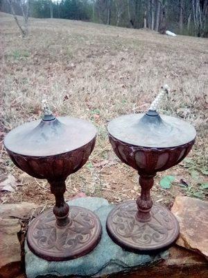 18th century porch lamps copper and cast iron