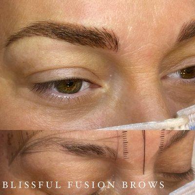 Combo of Microblading & Machine Shading Creates Natural Brows.