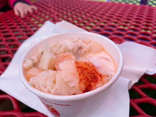 Laura's famous seafood stew filled with lobster, shrimp and fish