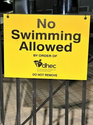 Pool has been closed by the local Health Department