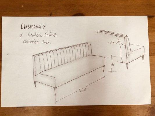 Designs for custom couch