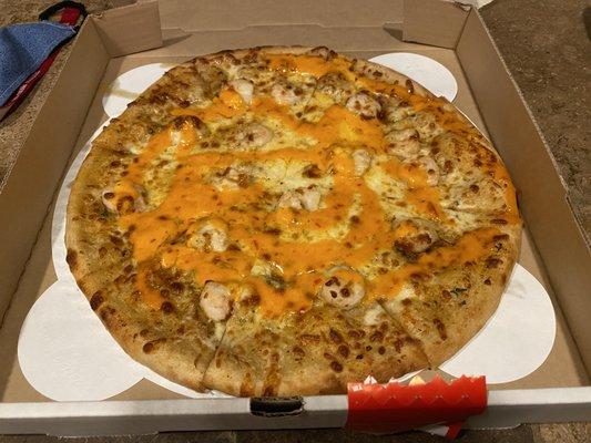 Firecracker Shrimp pizza