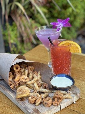 Fritto Misto $22 (pictured with our cocktails)