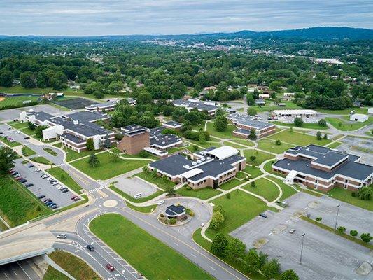 An aerial view of Walters State Community College in Morristown, TN.