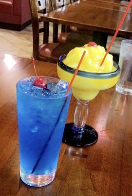 blue lagoon and frozen margarita