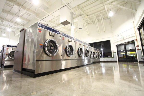 Giant 90-lb (9 laundry loads) capacity, brand new express washing machines.  Spend less time waiting for your laundry, get everything DONE!