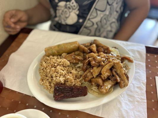 Teriyaki and rib plate