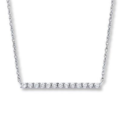 Lab-Created White Sapphire Bar Necklace Sterling Silver - most recent gift from my husband.